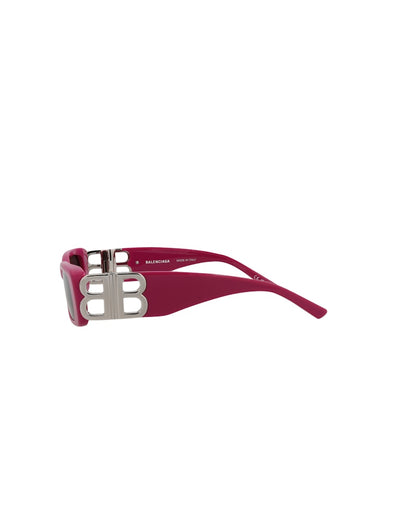 Balenciaga Square-Frame Recycled Acetate Sunglasses Fuchsia/Silver/Grey (BB0096S-30008871-016)