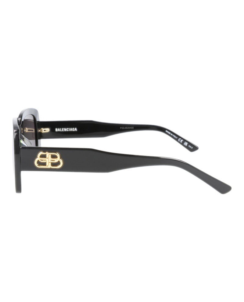 Balenciaga Square Rectangle Sunglasses Black/Black/Grey (BB0048S-30007965-001)