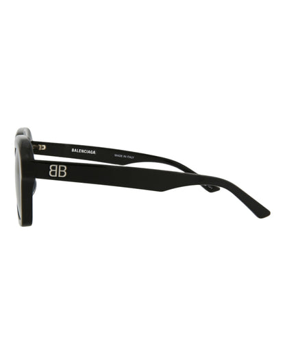 Balenciaga Square Rectangle Sunglasses Black/Black/Grey (BB0127S-30010039-001)