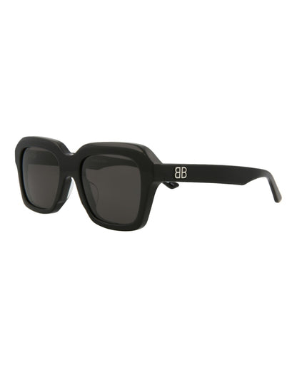 Balenciaga Square Rectangle Sunglasses Black/Black/Grey (BB0127S-30010039-001)