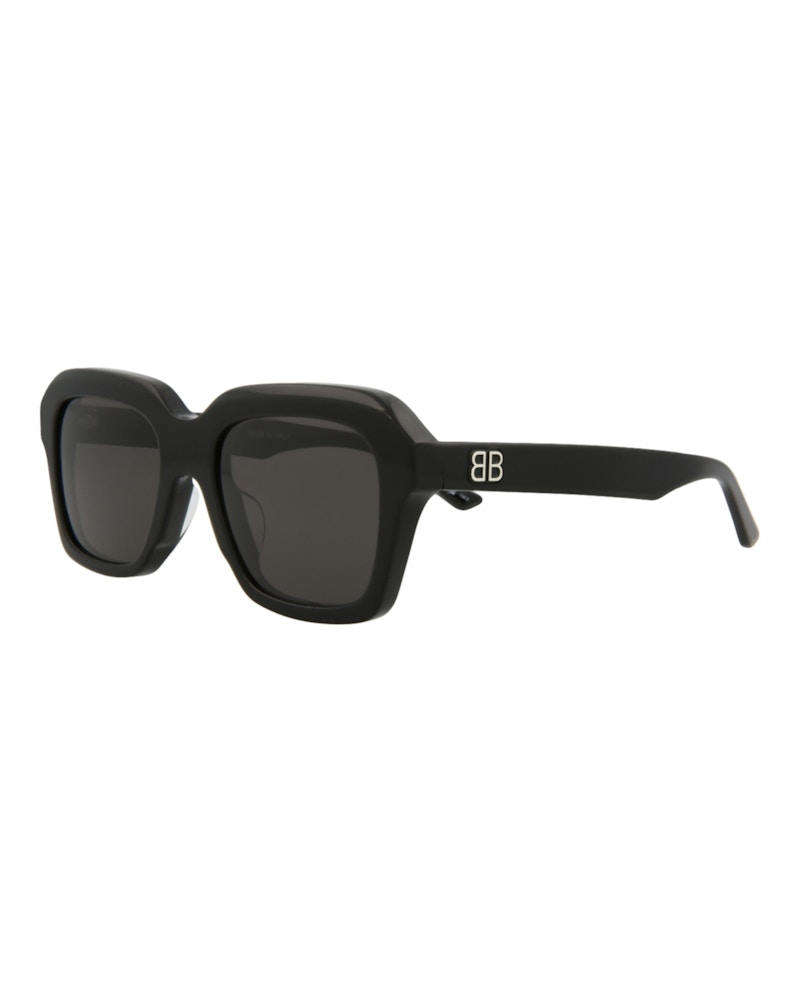 Balenciaga Square Rectangle Sunglasses Black/Black/Grey (BB0127S-30010039-001)
