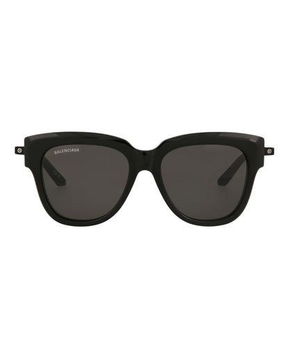 Balenciaga Square Rectangle Sunglasses Black/Black/Grey (BB0160S-30011336-001)