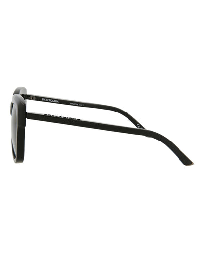 Balenciaga Square Rectangle Sunglasses Black/Black/Grey (BB0160S-30011336-001)
