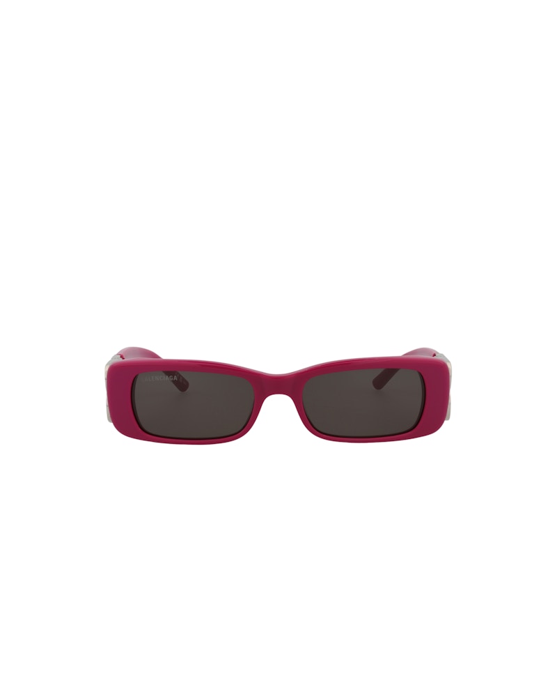 Balenciaga Square Rectangle Sunglasses Fuchsia/Silver/Grey (BB0096S-30008871-016)
