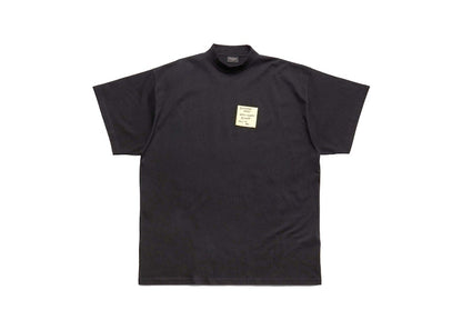 Balenciaga Sticky Note T-Shirt Oversized In Faded Black