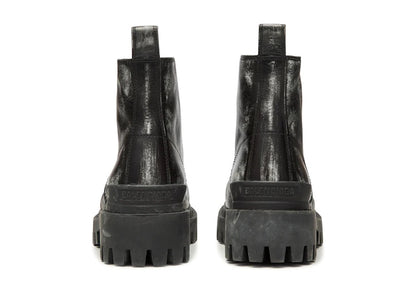 Balenciaga Strike Ankle Boots Black Leather