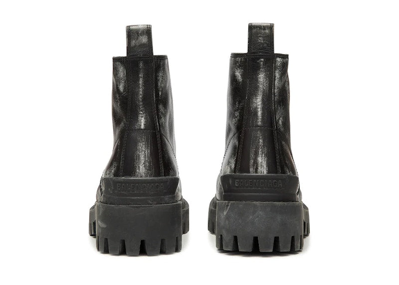 Balenciaga Strike Ankle Boots Black Leather