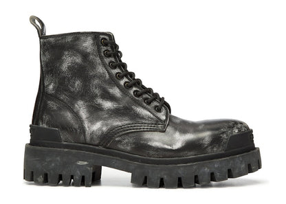 Balenciaga Strike Ankle Boots Black Leather