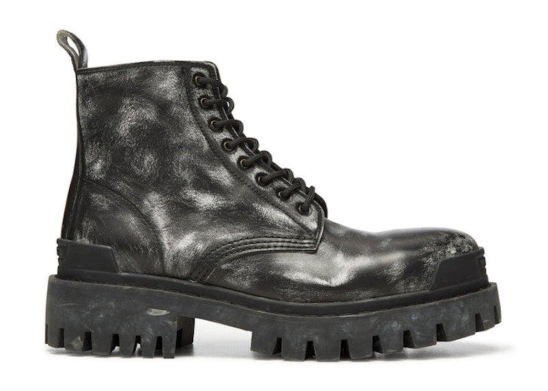 Balenciaga Strike Ankle Boots Black Leather