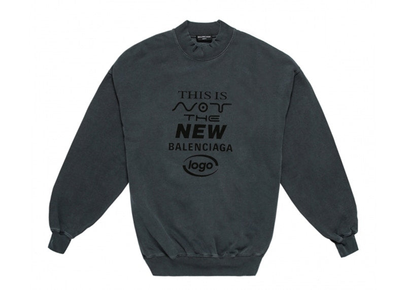 Balenciaga This Is Not Logo Sweatshirt Black