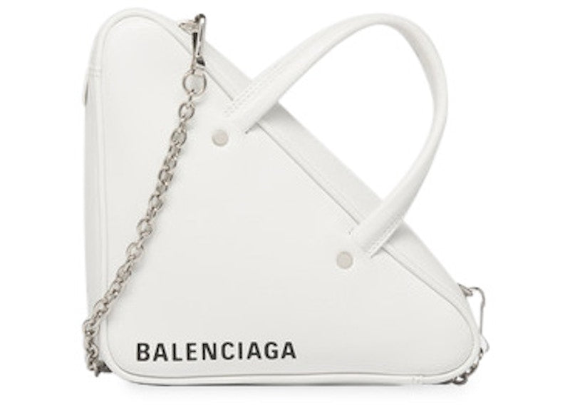 Balenciaga Triangle Chain Duffle XS White