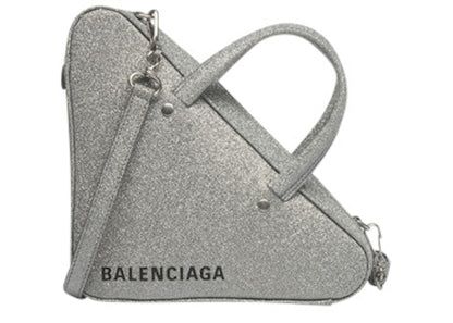 Balenciaga Triangle Duffle Glitter XS Gris Aluminum