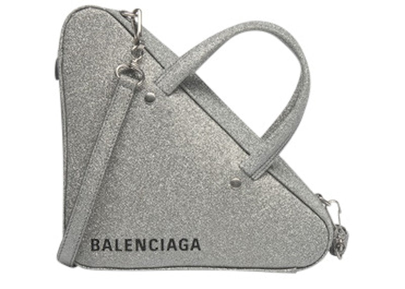 Balenciaga Triangle Duffle Glitter XS Gris Aluminum