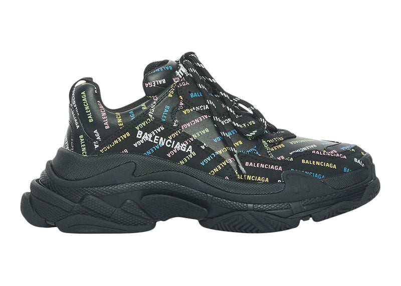 Balenciaga Triple S AllOver Logo Black Multicolor (Women's)