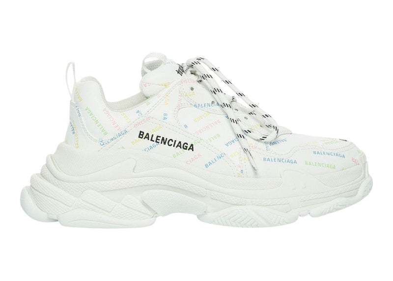Balenciaga Triple S AllOver Logo White Multicolor (Women's)