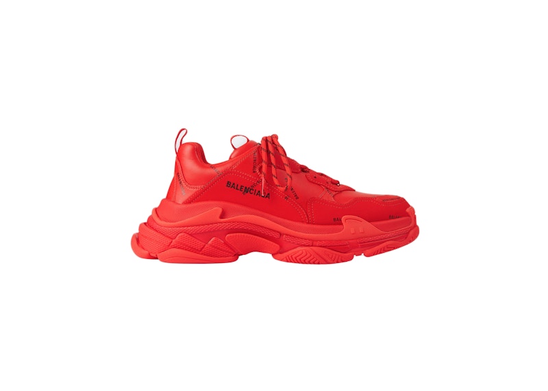 Balenciaga Triple S Allover Logo Red (Women's)
