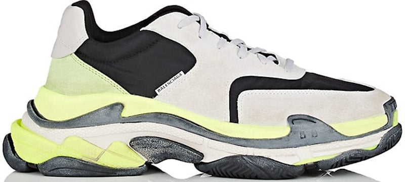 Balenciaga Triple S Black Neon Green Light Grey