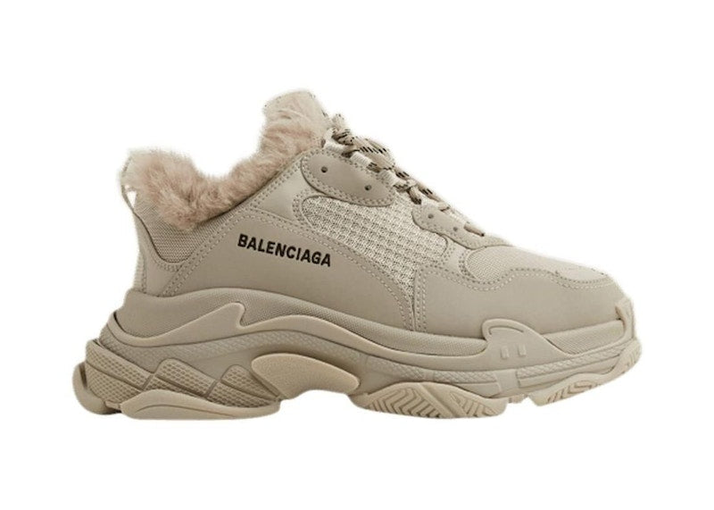 Balenciaga Triple S Fake Fur Beige (Women's)