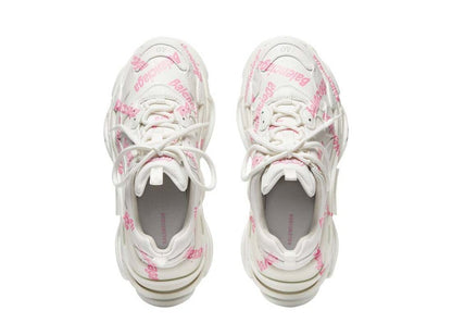 Balenciaga Triple S Logotype Trainers White Pink
