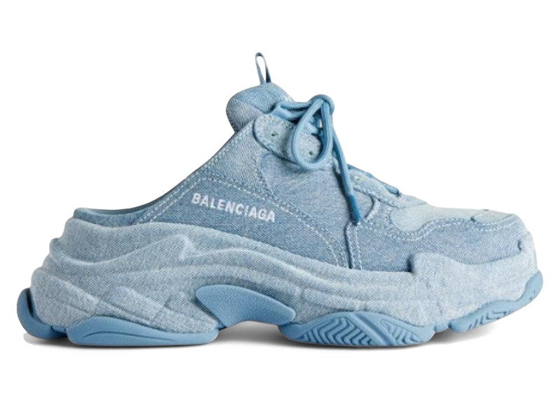 Balenciaga Triple S Mule Denim Blue