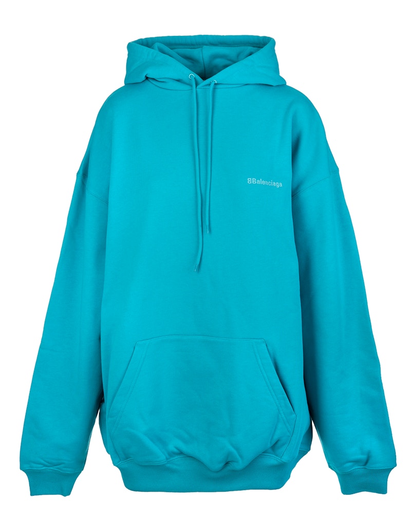 Balenciaga Unisex BB Oversize Hoodie Turquoise