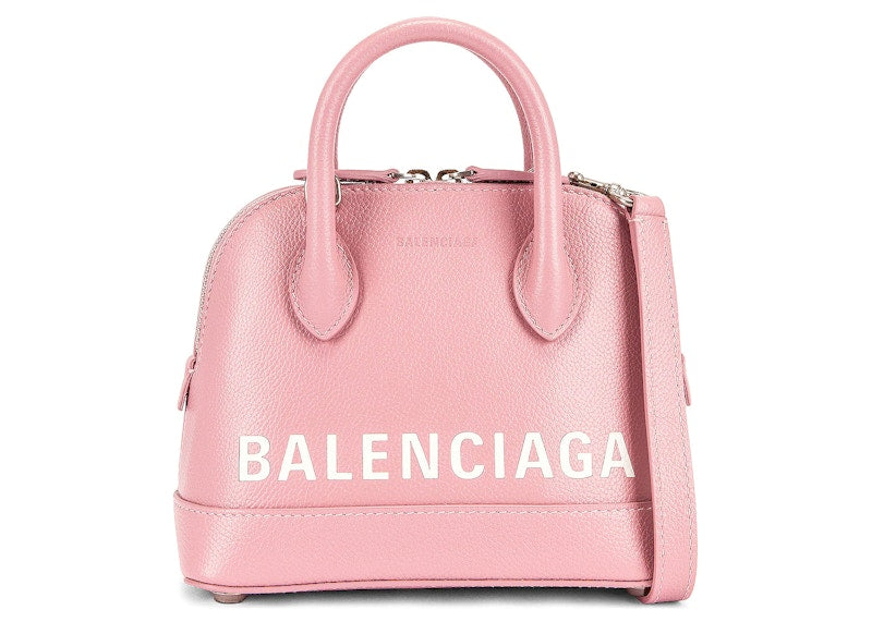 Balenciaga Ville Top Handle Bag XXS Dragee/White