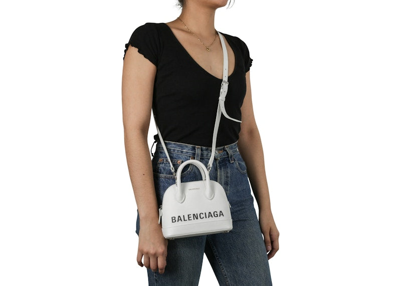 Balenciaga Ville Top Handle XXS White/Black