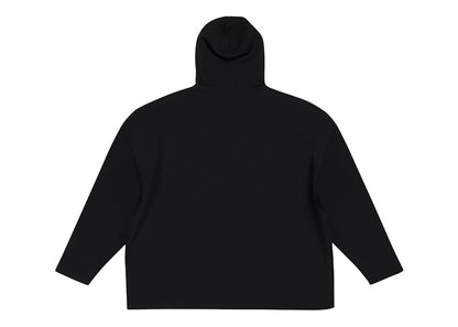 Balenciaga Viscose Compact Knit Hoodie Black