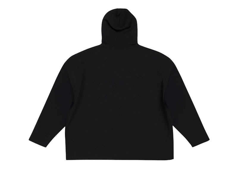 Balenciaga Viscose Compact Knit Hoodie Black
