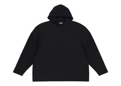 Balenciaga Viscose Compact Knit Hoodie Black