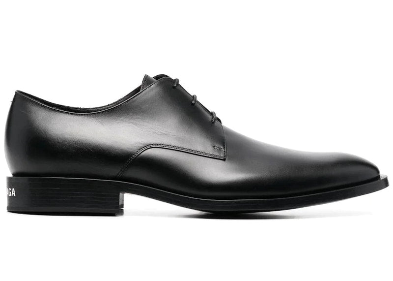 Balenciaga Wallstreet Almond-Toe Derby Shoe Black