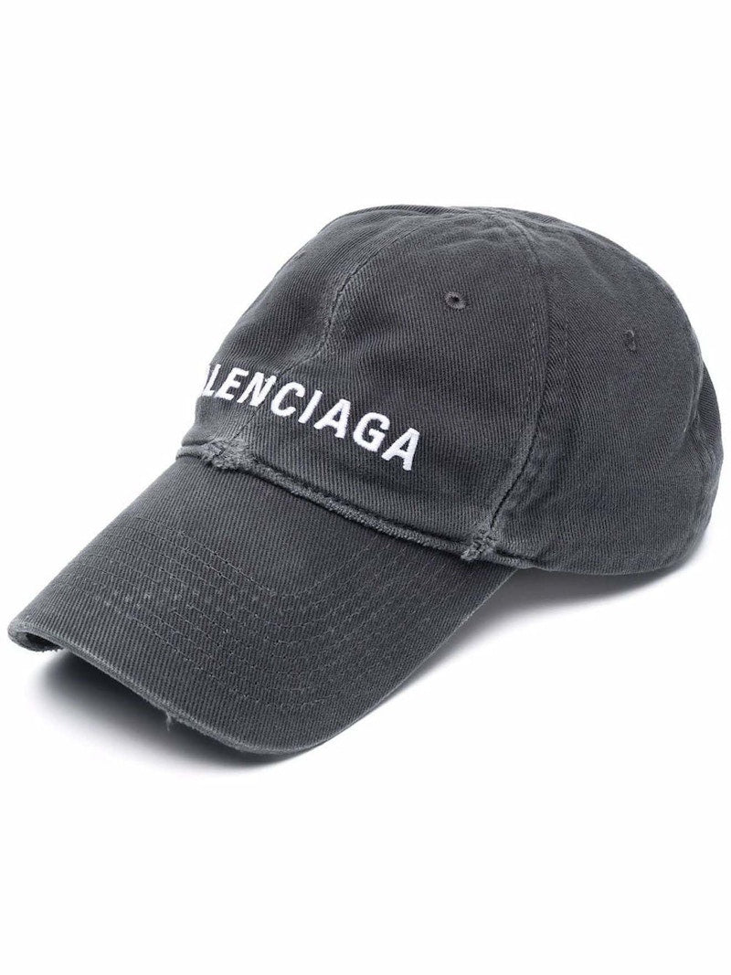 Balenciaga Washed Out Baseball Cap Dark Grey
