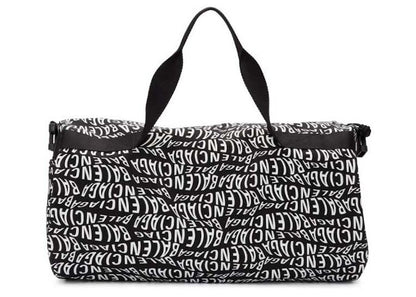Balenciaga Wave Logo Gym Bag Black/White