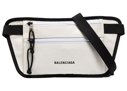 Balenciaga Weekend Leather Crossbody Bag White