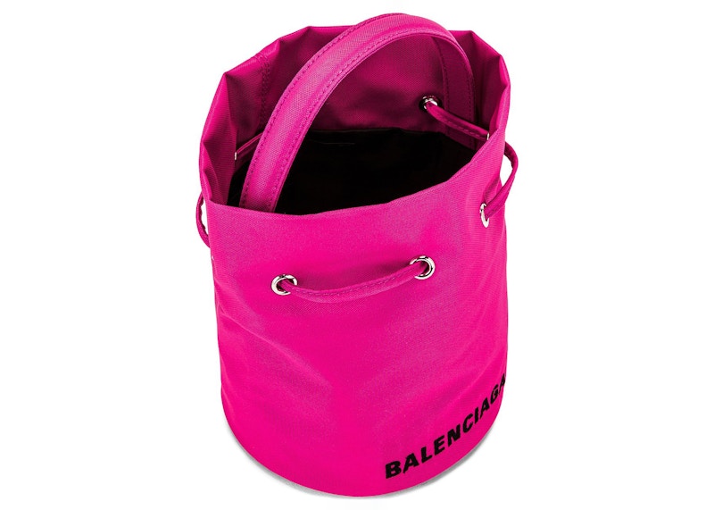 Balenciaga Wheel Drawstring Bag XS Pink