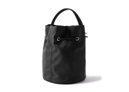 Balenciaga Wheel Shell Drawstring Bucket Bag XS Black/White