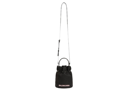Balenciaga Wheel XS Drawstring Bucket Bag Black