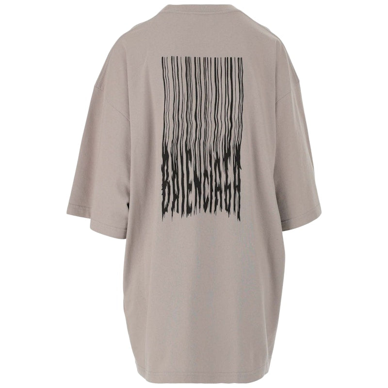 Balenciaga Wide Fit Barcode T-Shirt Grey