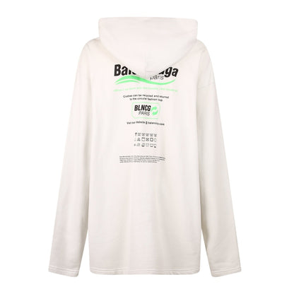 Balenciaga Women Dry Cleaning Boxy Hoodie White