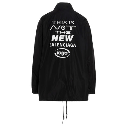 Balenciaga Women Logo Windbreaker Jacket Black