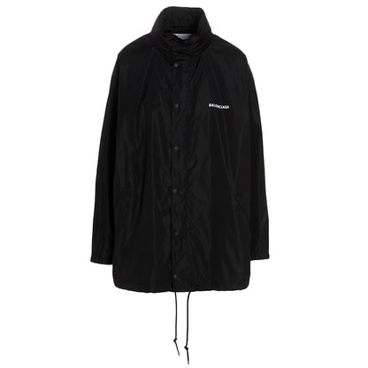 Balenciaga Women Logo Windbreaker Jacket Black