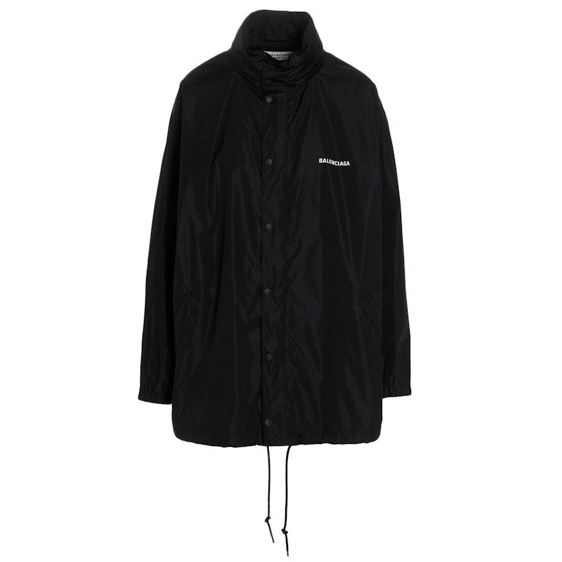Balenciaga Women Logo Windbreaker Jacket Black