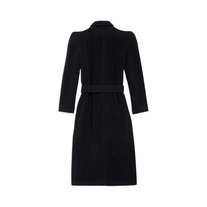 Balenciaga Women'S Round Shoulder Fitted Coat in Black Black