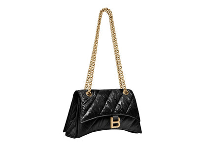 Balenciaga Women's Crush Small Chain Bag Quilted Black