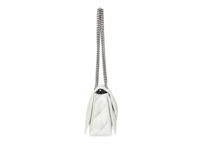 Balenciaga Women's Crush Small Chain Bag Quilted Optic White