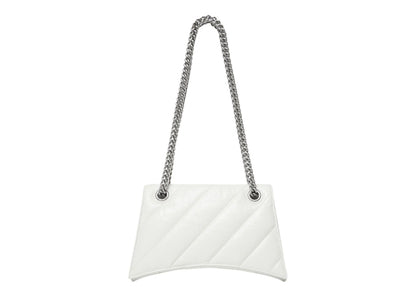 Balenciaga Women's Crush Small Chain Bag Quilted Optic White