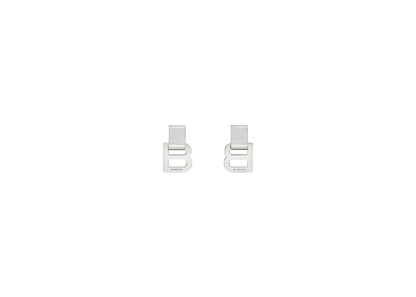 Balenciaga Women's Hourglass Earrings Silver Brass/Rhinestones