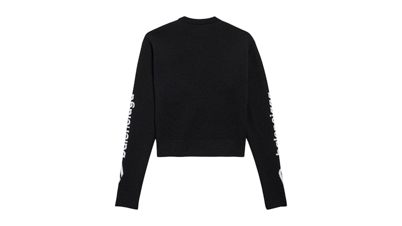 Balenciaga Women's 3B Sports Icon Cropped Crewneck Black/White