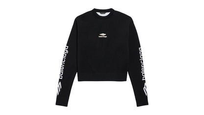 Balenciaga Women's 3B Sports Icon Cropped Crewneck Black/White
