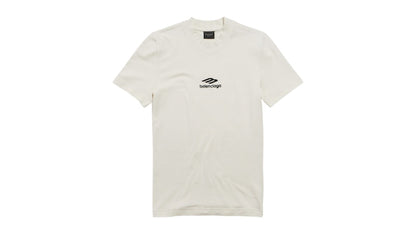 Balenciaga Women's 3B Sports Icon Fitted Crewneck T-Shirt Chalky White